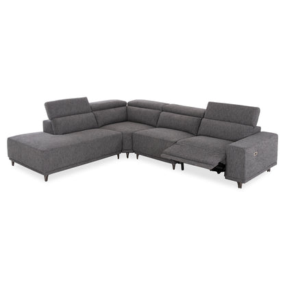 ΚΑΝΑΠΕΣ ΑΡΙΣΤΕΡΗ ΓΩΝΙΑ 5Θ ΜΕ RECLINE LUNARIS HM3316.01L ΓΚΡΙ ΥΦΑΣΜΑ 307x267x94Yεκ