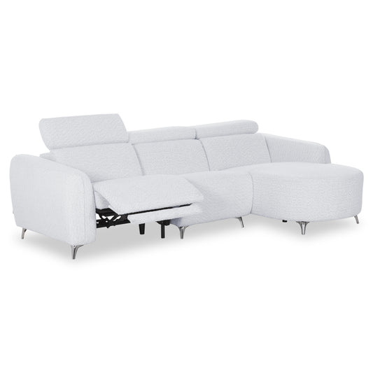 RIGHT CORNER 3-SEAT SOFA WITH RECLINE VALENTE SM3317.01R LIGHT GREY FABRIC 275x160x104H