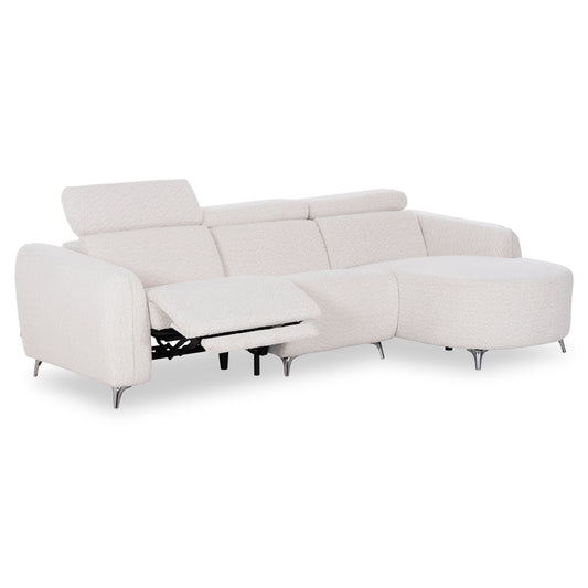 RIGHT CORNER 3-SEAT SOFA WITH RECLINE VALENTE SM3317.02R BEIGE FABRIC 275x160x104H
