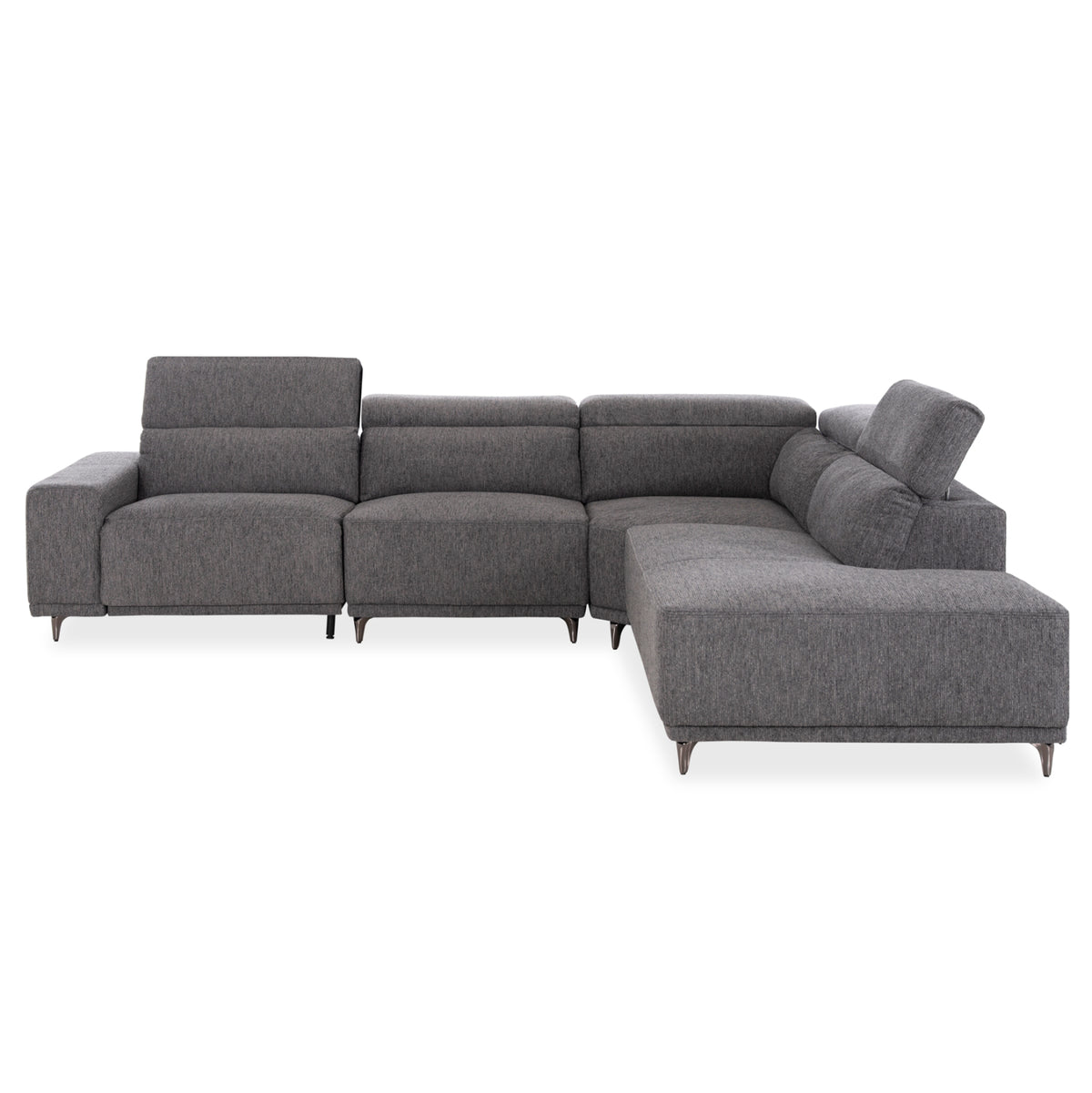 ΚΑΝΑΠΕΣ ΔΕΞΙΑ ΓΩΝΙΑ 5Θ ΜΕ RECLINE LUNARIS HM3316.01R ΓΚΡΙ ΥΦΑΣΜΑ 307x267x94Yεκ