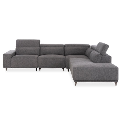 ΚΑΝΑΠΕΣ ΔΕΞΙΑ ΓΩΝΙΑ 5Θ ΜΕ RECLINE LUNARIS HM3316.01R ΓΚΡΙ ΥΦΑΣΜΑ 307x267x94Yεκ