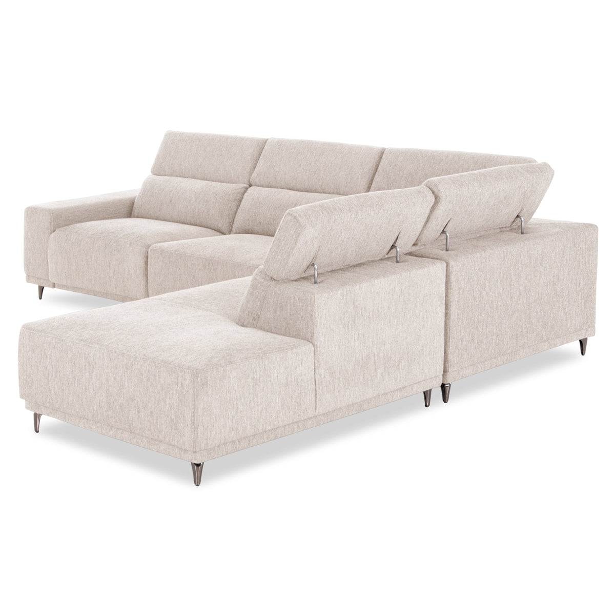 ΚΑΝΑΠΕΣ ΔΕΞΙΑ ΓΩΝΙΑ 5Θ ΜΕ RECLINE LUNARIS HM3316.02R ΕΚΡΟΥ ΥΦΑΣΜΑ 307x267x94Yεκ