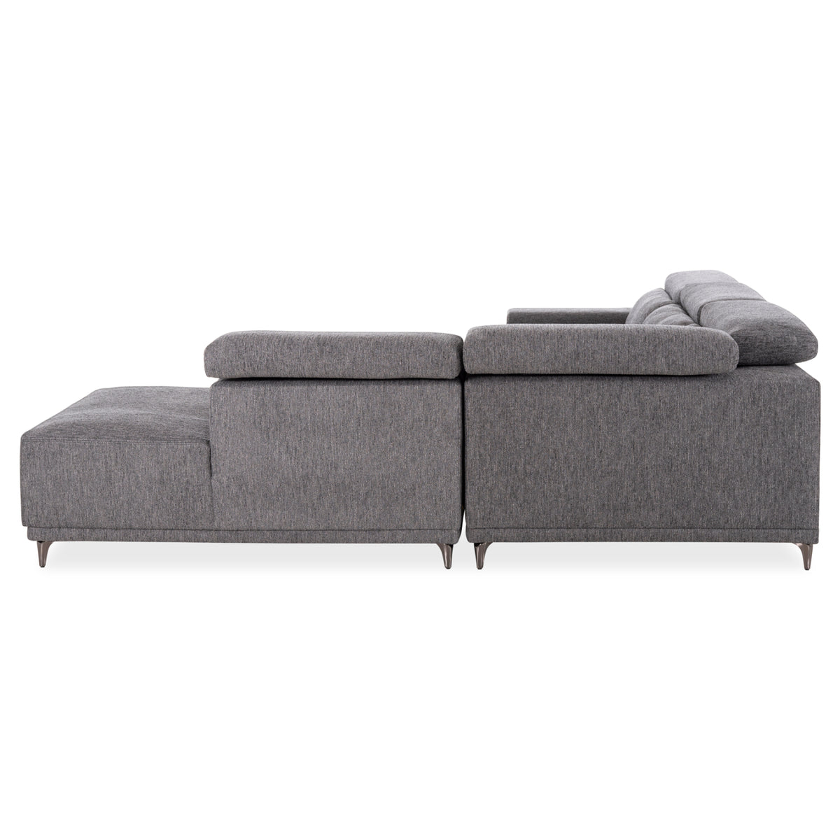 ΚΑΝΑΠΕΣ ΔΕΞΙΑ ΓΩΝΙΑ 5Θ ΜΕ RECLINE LUNARIS HM3316.01R ΓΚΡΙ ΥΦΑΣΜΑ 307x267x94Yεκ