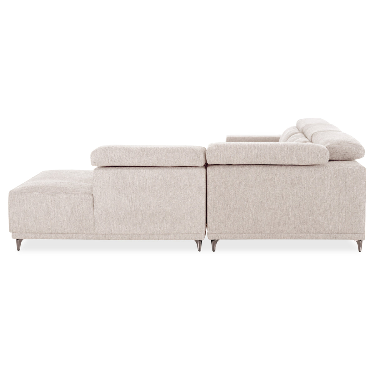 ΚΑΝΑΠΕΣ ΔΕΞΙΑ ΓΩΝΙΑ 5Θ ΜΕ RECLINE LUNARIS HM3316.02R ΕΚΡΟΥ ΥΦΑΣΜΑ 307x267x94Yεκ