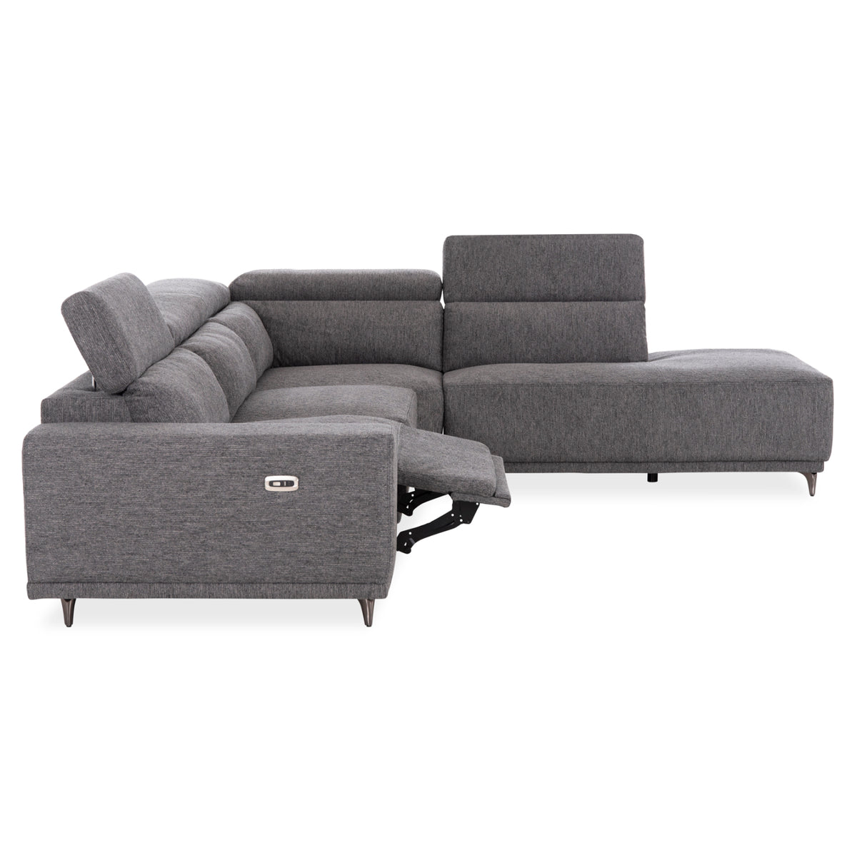 ΚΑΝΑΠΕΣ ΔΕΞΙΑ ΓΩΝΙΑ 5Θ ΜΕ RECLINE LUNARIS HM3316.01R ΓΚΡΙ ΥΦΑΣΜΑ 307x267x94Yεκ