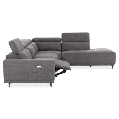 ΚΑΝΑΠΕΣ ΔΕΞΙΑ ΓΩΝΙΑ 5Θ ΜΕ RECLINE LUNARIS HM3316.01R ΓΚΡΙ ΥΦΑΣΜΑ 307x267x94Yεκ
