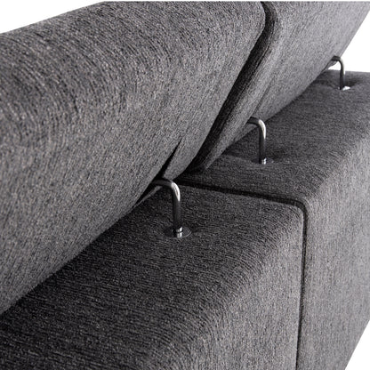 ΚΑΝΑΠΕΣ ΔΕΞΙΑ ΓΩΝΙΑ 5Θ ΜΕ RECLINE LUNARIS HM3316.01R ΓΚΡΙ ΥΦΑΣΜΑ 307x267x94Yεκ