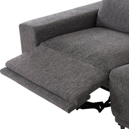 ΚΑΝΑΠΕΣ ΔΕΞΙΑ ΓΩΝΙΑ 5Θ ΜΕ RECLINE LUNARIS HM3316.01R ΓΚΡΙ ΥΦΑΣΜΑ 307x267x94Yεκ