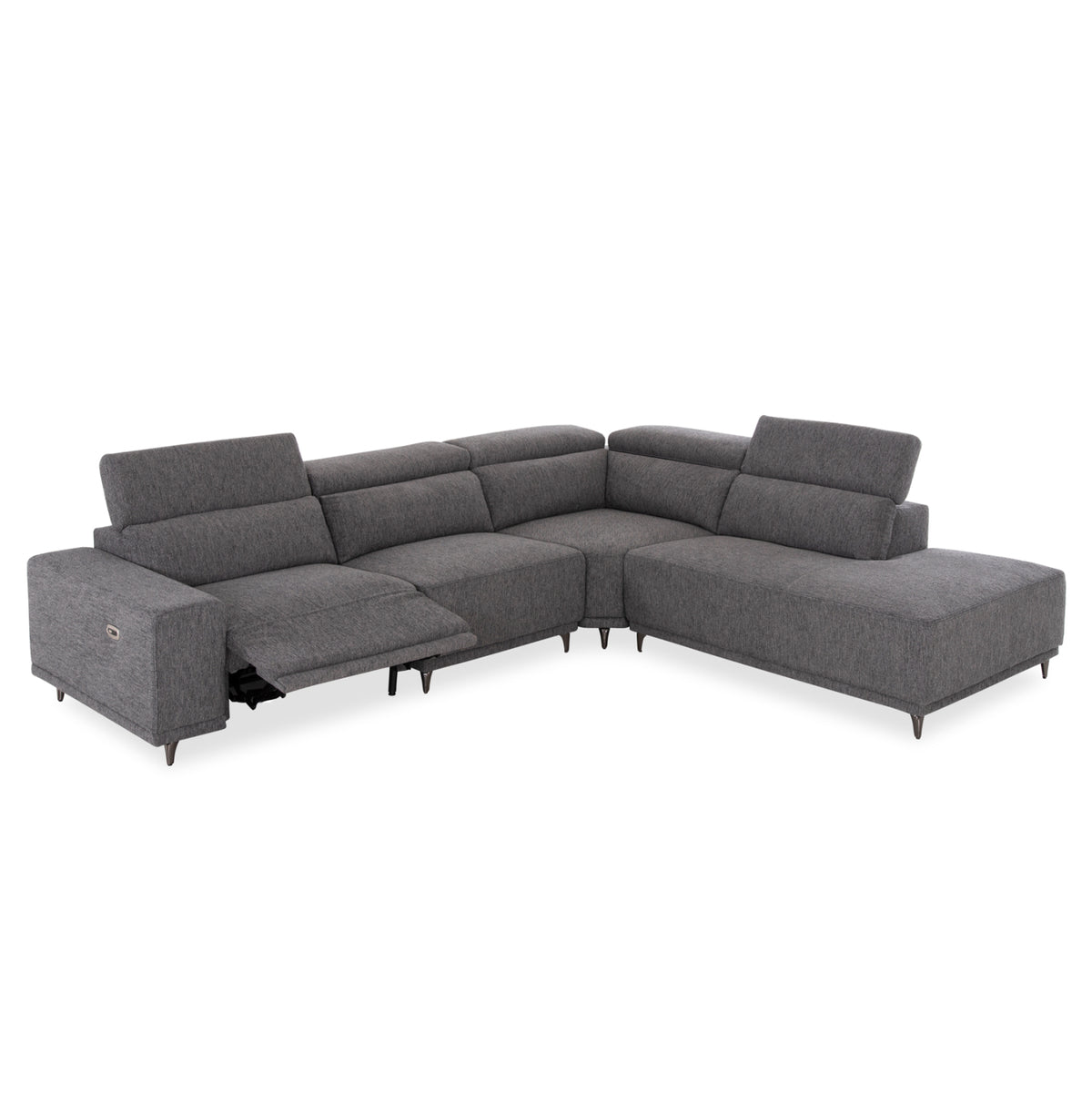 ΚΑΝΑΠΕΣ ΔΕΞΙΑ ΓΩΝΙΑ 5Θ ΜΕ RECLINE LUNARIS HM3316.01R ΓΚΡΙ ΥΦΑΣΜΑ 307x267x94Yεκ