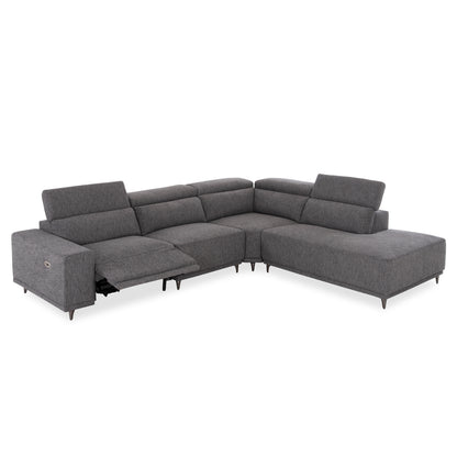 ΚΑΝΑΠΕΣ ΔΕΞΙΑ ΓΩΝΙΑ 5Θ ΜΕ RECLINE LUNARIS HM3316.01R ΓΚΡΙ ΥΦΑΣΜΑ 307x267x94Yεκ