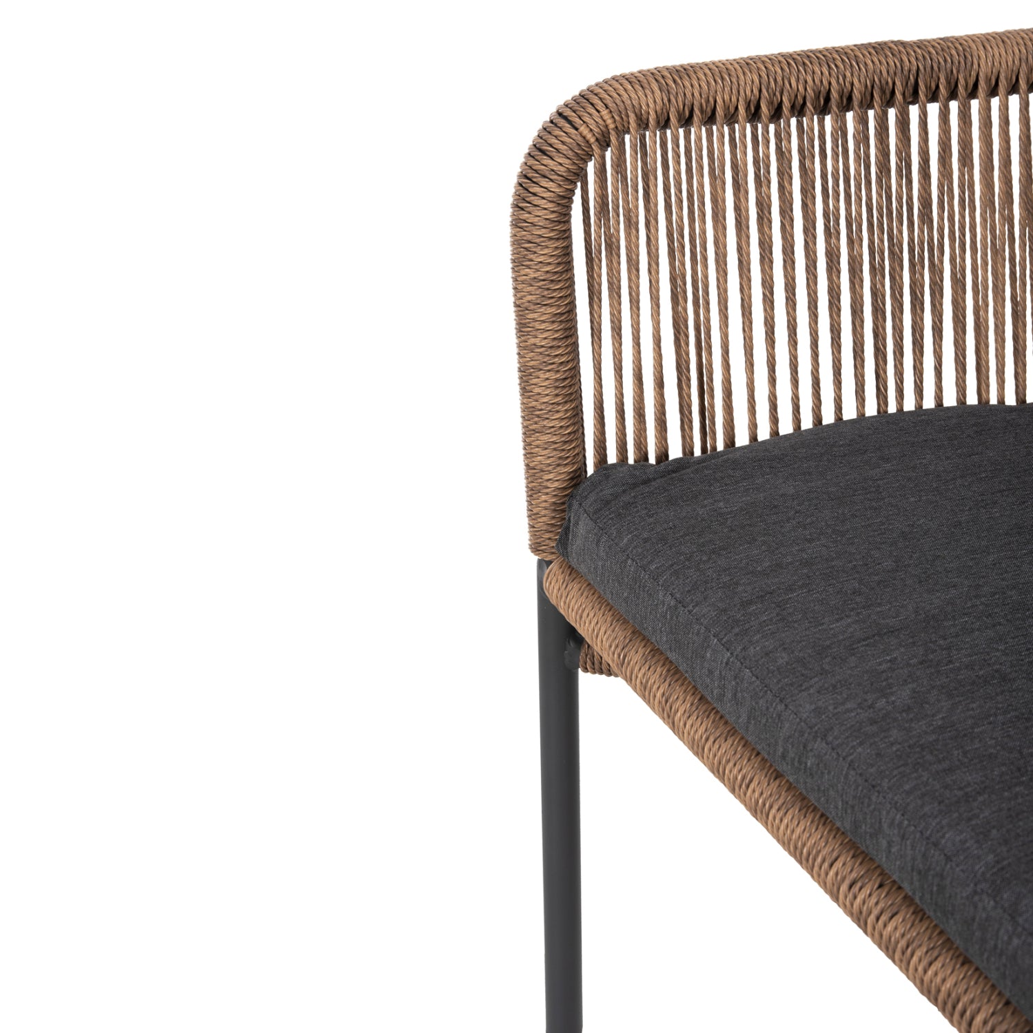 OUTDOOR 2-SEATER SOFA BAFFIN HM6054.03 ALUMINUM ANTHRACITE-PE RATTAN BEIGE-ANTHRACITE CUSHIONS