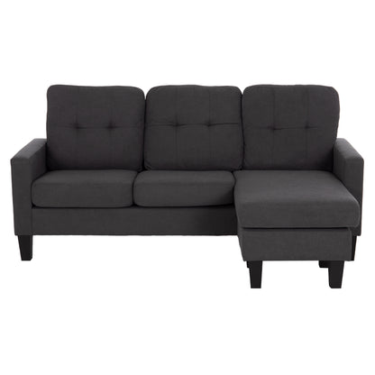 CORNER SOFA REVERSIBLE MEGGY HM3297.11 GREY FABRIC 184.5x75-129x86Hcm.