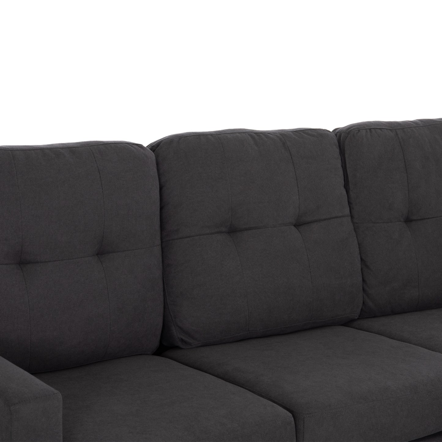 CORNER SOFA REVERSIBLE MEGGY HM3297.11 GREY FABRIC 184.5x75-129x86Hcm.