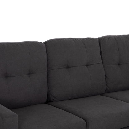 CORNER SOFA REVERSIBLE MEGGY HM3297.11 GREY FABRIC 184.5x75-129x86Hcm.