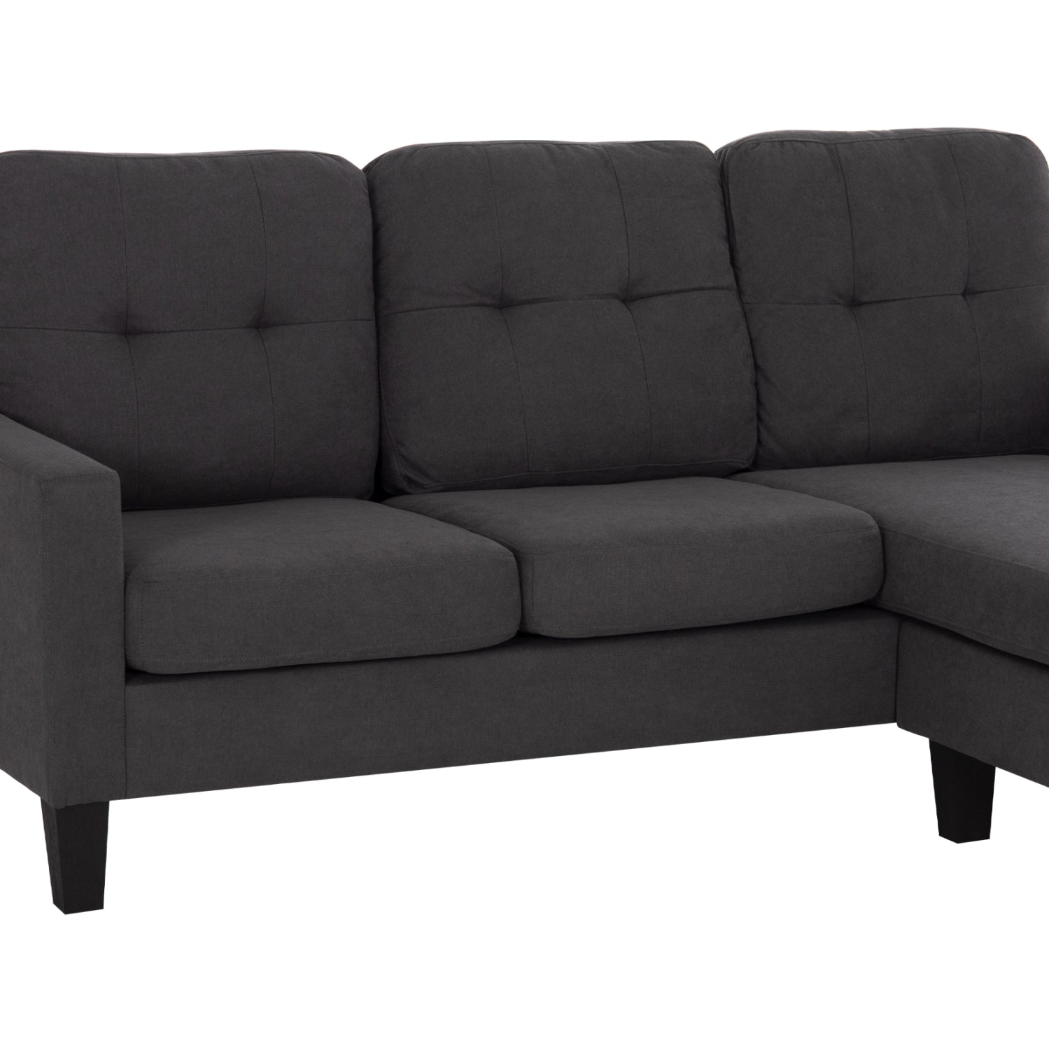 CORNER SOFA REVERSIBLE MEGGY HM3297.11 GREY FABRIC 184.5x75-129x86Hcm.