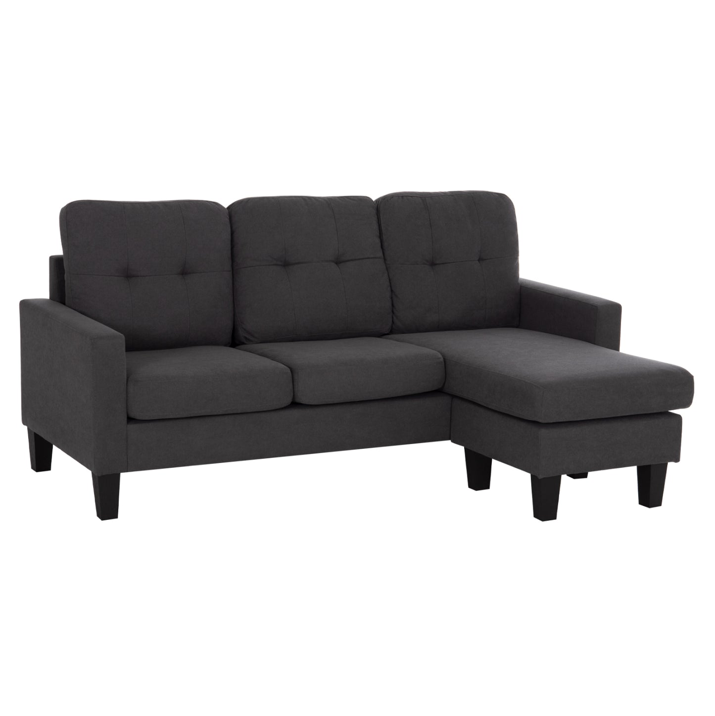 CORNER SOFA REVERSIBLE MEGGY HM3297.11 GREY FABRIC 184.5x75-129x86Hcm.