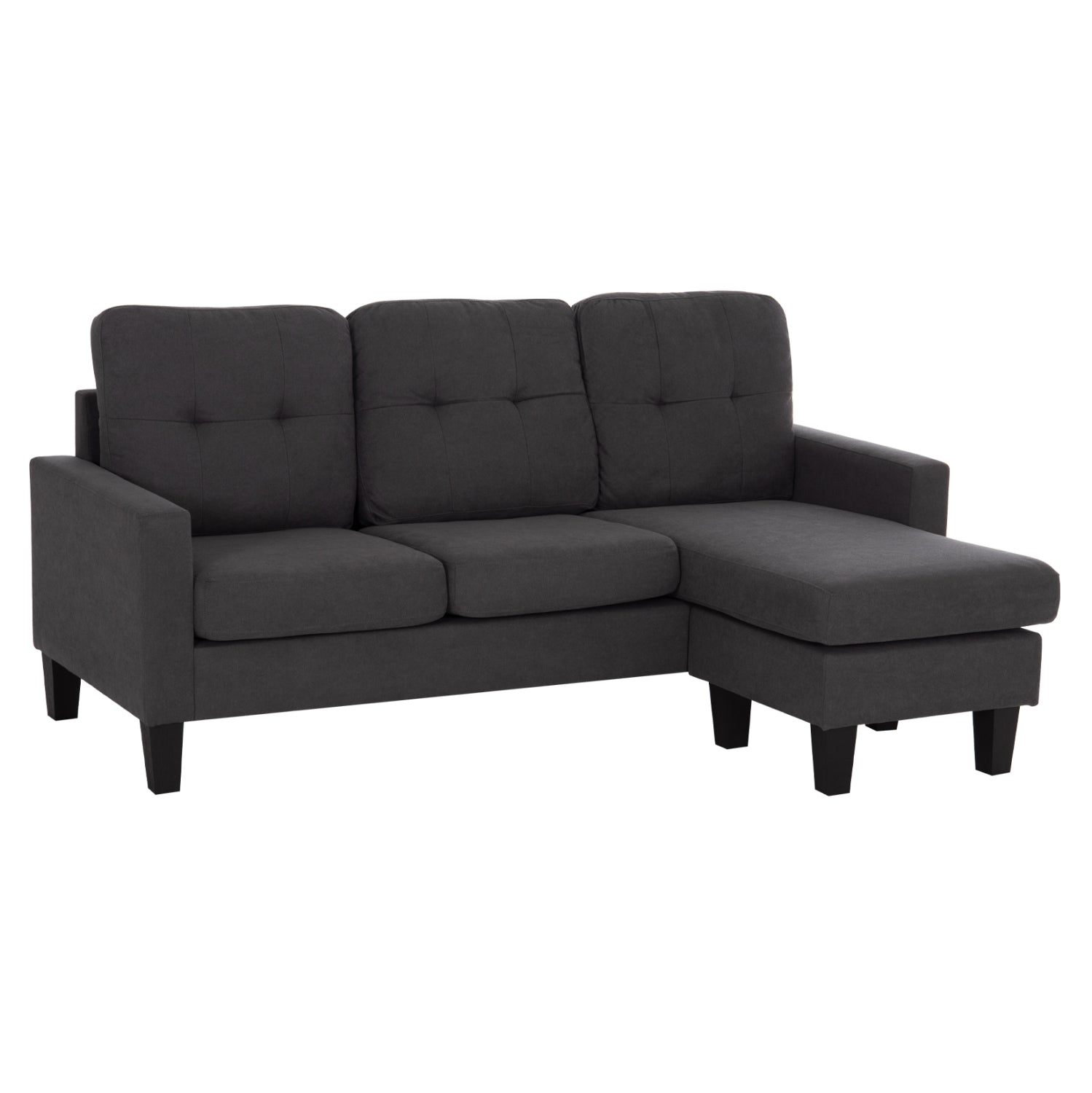 CORNER SOFA REVERSIBLE MEGGY HM3297.11 GREY FABRIC 184.5x75-129x86Hcm.