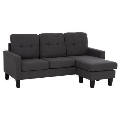 CORNER SOFA REVERSIBLE MEGGY HM3297.11 GREY FABRIC 184.5x75-129x86Hcm.