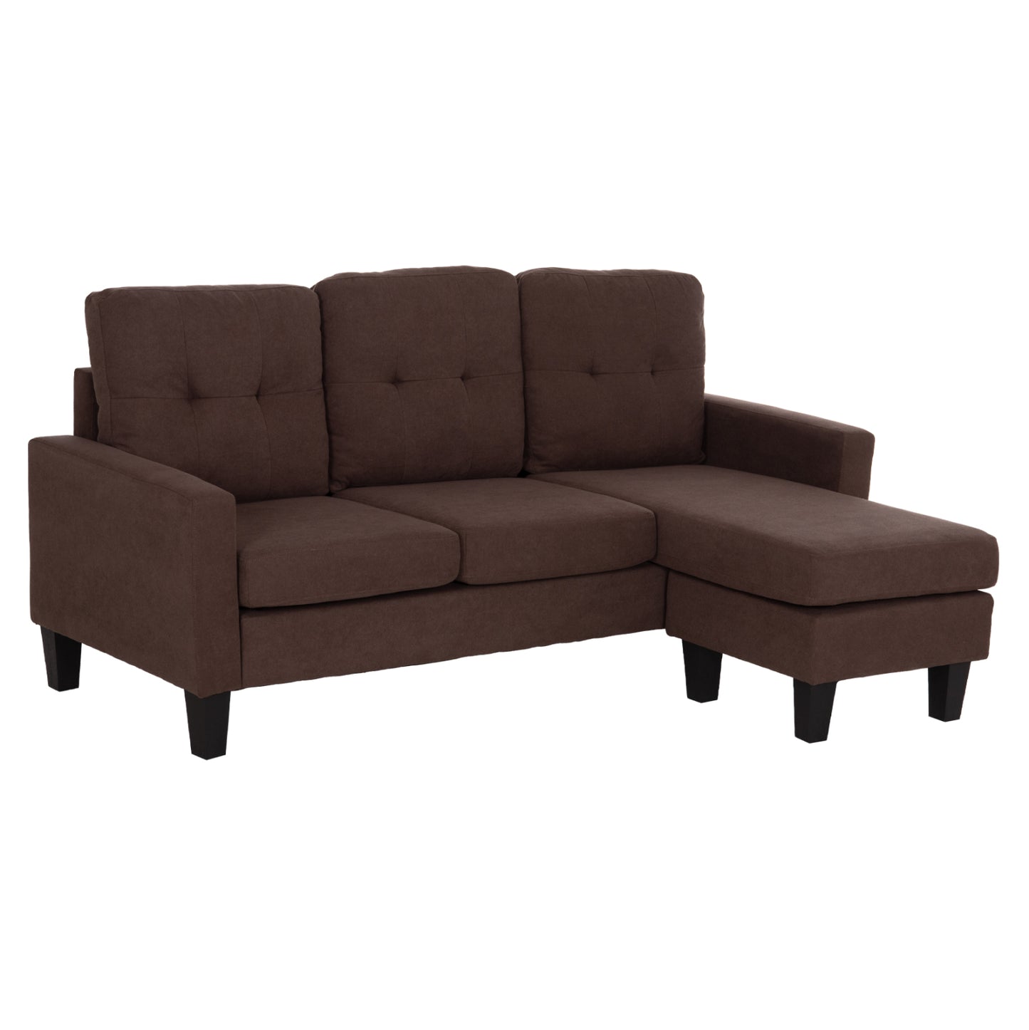 CORNER SOFA REVERSIBLE MEGGY HM3297.12 BROWN FABRIC 184.5x129x86Hcm.