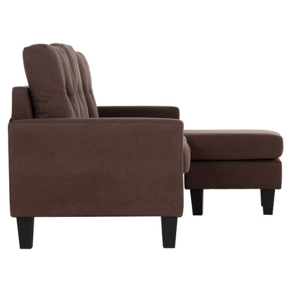 CORNER SOFA REVERSIBLE MEGGY HM3297.12 BROWN FABRIC 184.5x129x86Hcm.