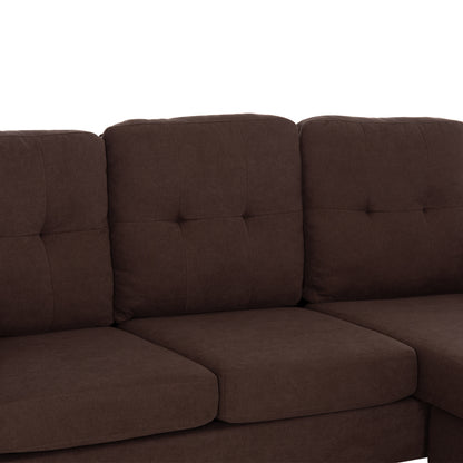 CORNER SOFA REVERSIBLE MEGGY HM3297.12 BROWN FABRIC 184.5x129x86Hcm.