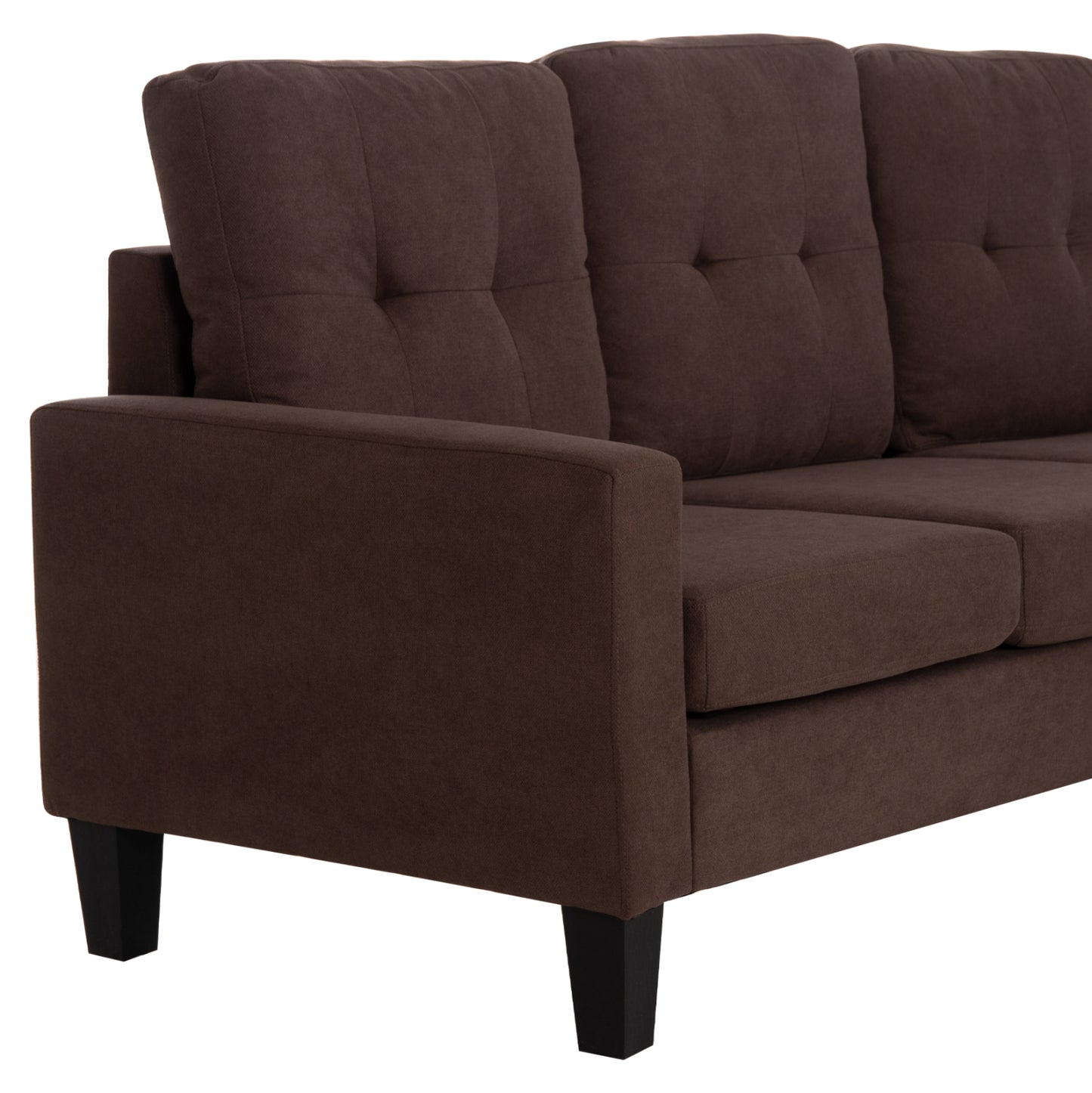 CORNER SOFA REVERSIBLE MEGGY HM3297.12 BROWN FABRIC 184.5x129x86Hcm.