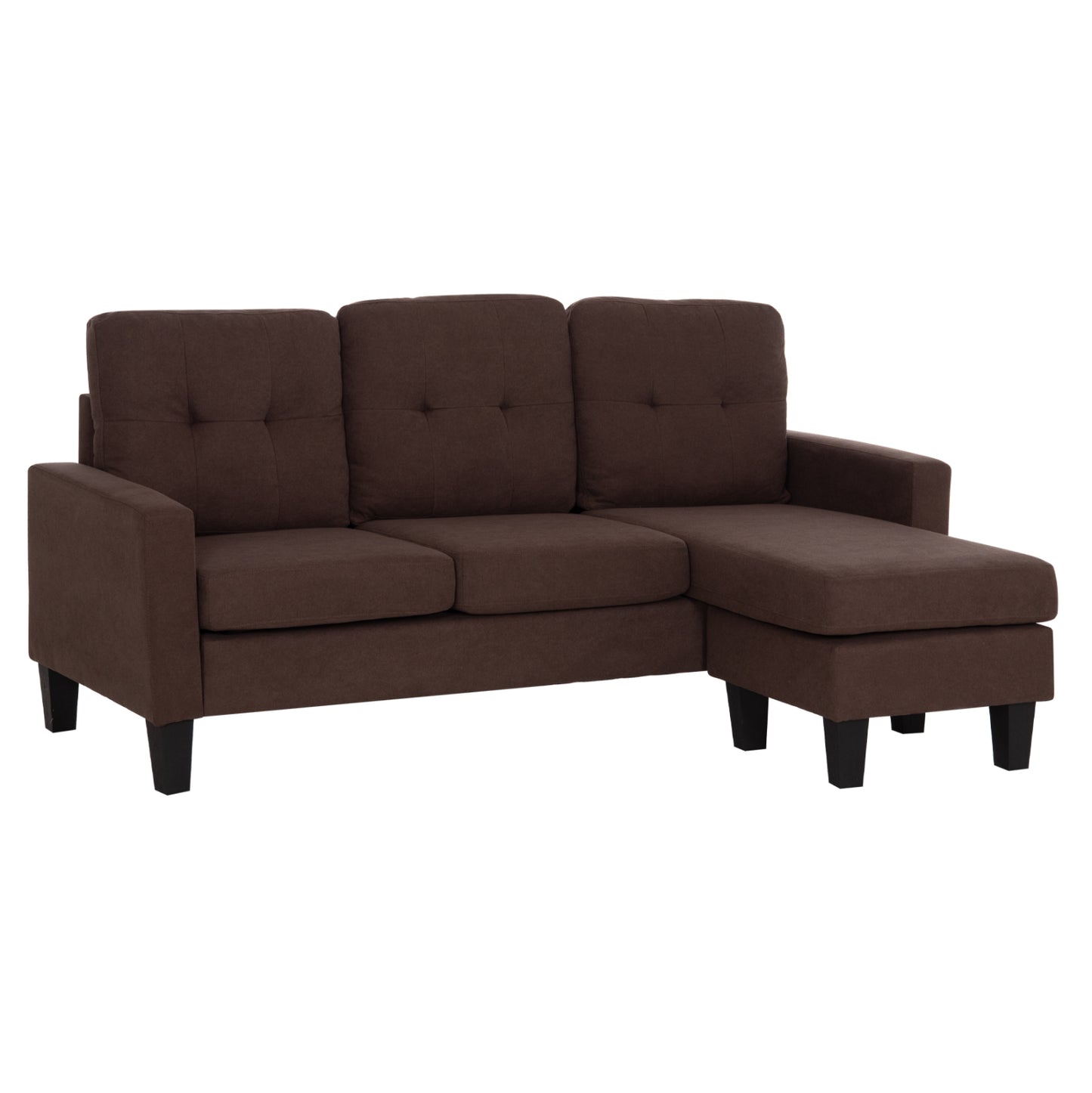 CORNER SOFA REVERSIBLE MEGGY HM3297.12 BROWN FABRIC 184.5x129x86Hcm.