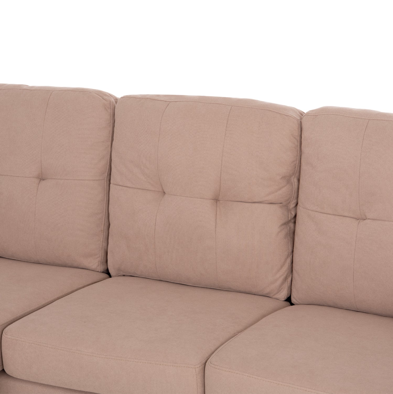CORNER SOFA REVERSIBLE MEGGY HM3297.13 BEIGE FABRIC 184.5x75-129x86Hcm.