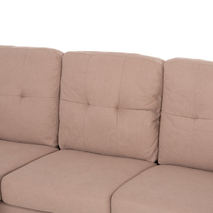 CORNER SOFA REVERSIBLE MEGGY HM3297.13 BEIGE FABRIC 184.5x75-129x86Hcm.