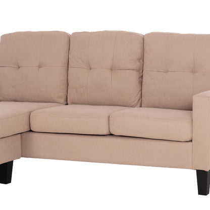 CORNER SOFA REVERSIBLE MEGGY HM3297.13 BEIGE FABRIC 184.5x75-129x86Hcm.