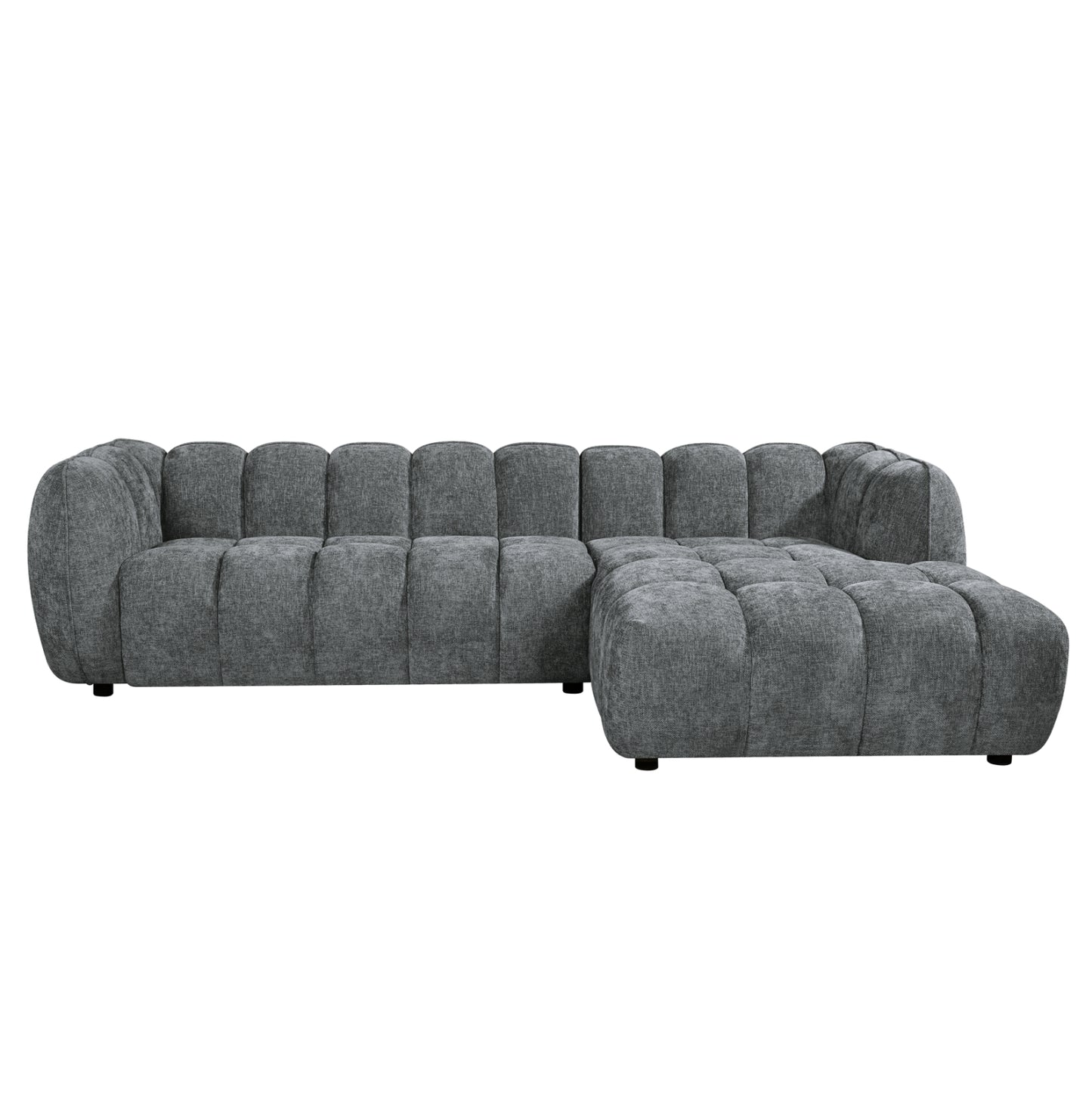 CORNER SOFA (RIGHT) LYKKE HM3326.01R GREY FABRIC 280x89-165(chaise)x70Hcm.