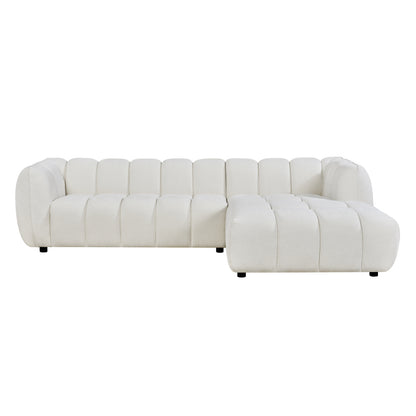 CORNER SOFA (RIGHT) LYKKE HM3326.02R ECRU FABRIC 280x89-165(chaise)x70Hcm.