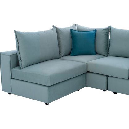 Corner Sofa “MONZA”, interchangeable, 3 pcs, pistachio green, stain-resistant, water-repellent
