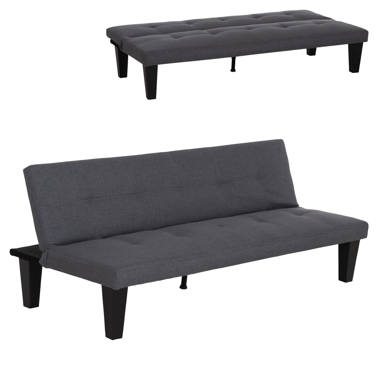 SOFABED 2-SEATER KORO HM3304.01 GREY PU LEATHER 165x75x64Hcm.