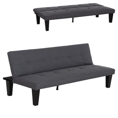 SOFABED 2-SEATER KORO HM3304.01 GREY PU LEATHER 165x75x64Hcm.