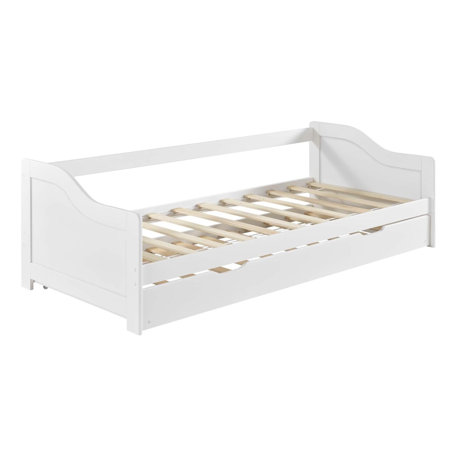 SOFABED TRADDY HM704.03 PINE WOOD IN WHITE FOR MATTRESSES 190x90cm.