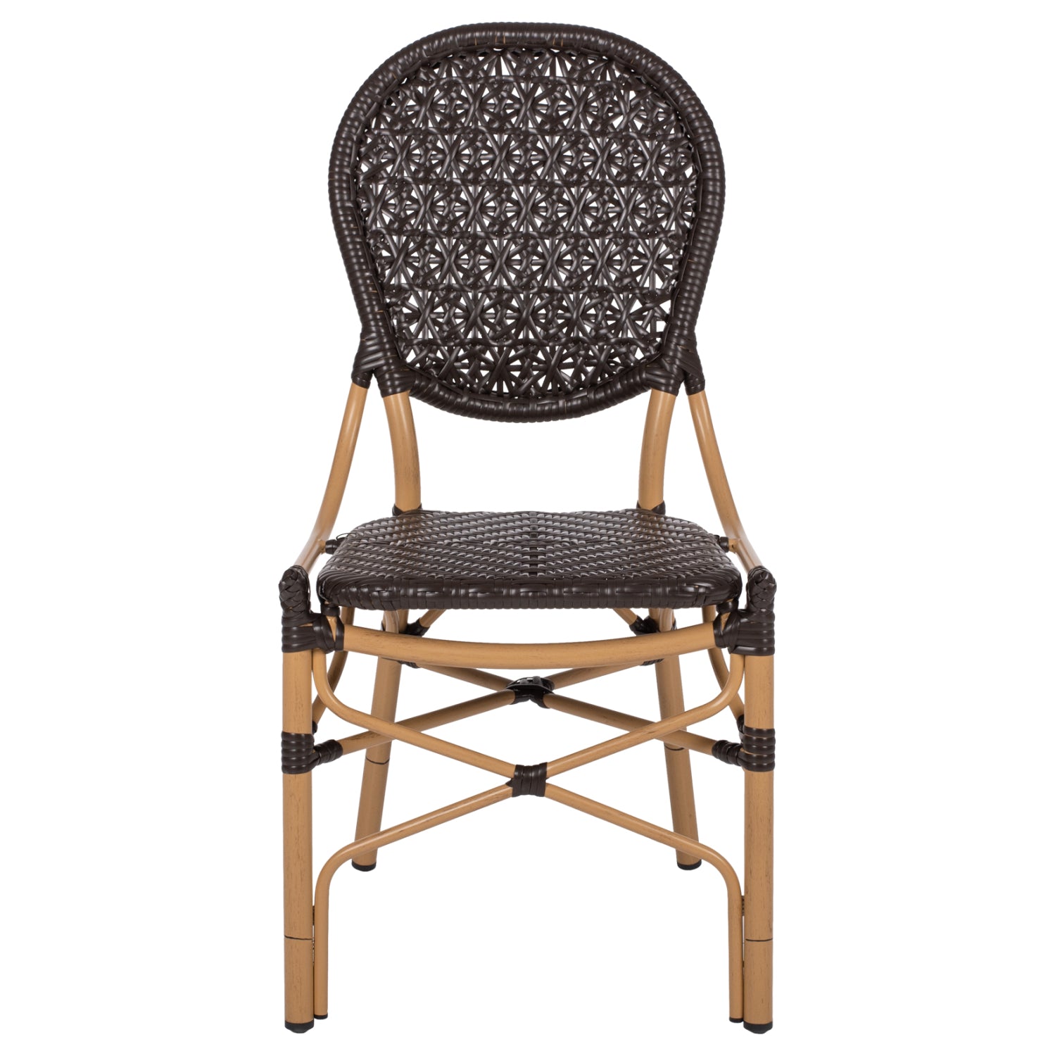 CHAIR ALUMINUM BAMBOO LOOK AND PE RATTAN IN BROWN HM5925.01 47x58x95Hcm.