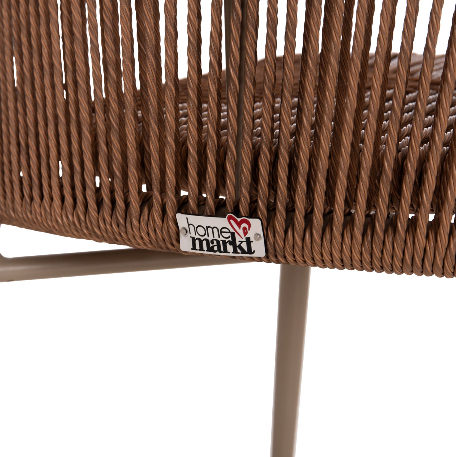 ALUMINUM DINING CHAIR LYNN HM6267.03 CAPPUCCINO FRAME-P.E. RATTAN IN NATURAL COLOR 57x62x78Hcm.