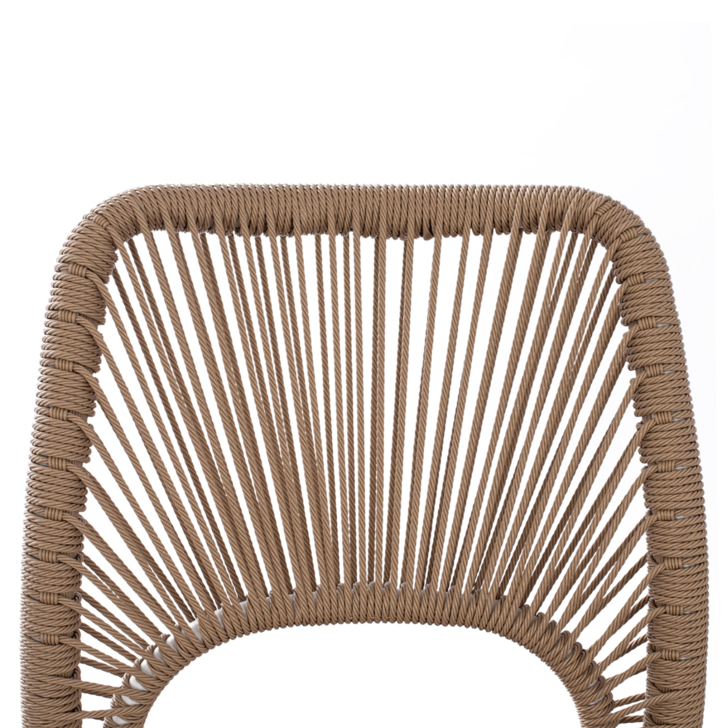 WHITE ALUMINUM CHAIR WITH PE ROPE BEIGE HM5770.01 45x63x82Y cm.