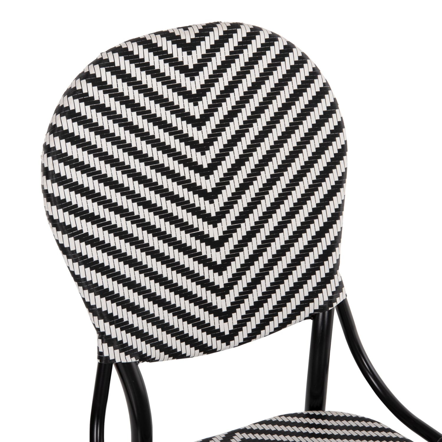 CHAIR ALUMINUM HM5927.01 WITH TEXTLINE BLACK-WHITE 46x56x95Hcm.