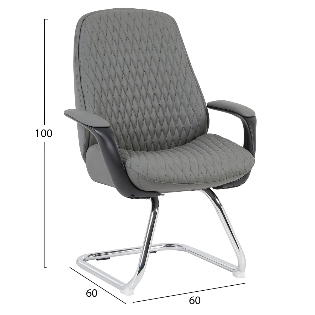 ΚΑΡΕΚΛΑ ΕΠΙΣΚΕΠΤΗ VELUM-s HM1235.10 ΓΚΡΙ PU--ΒΑΣΗ ΧΡΩΜΙΟΥ 71x60x100Υεκ.