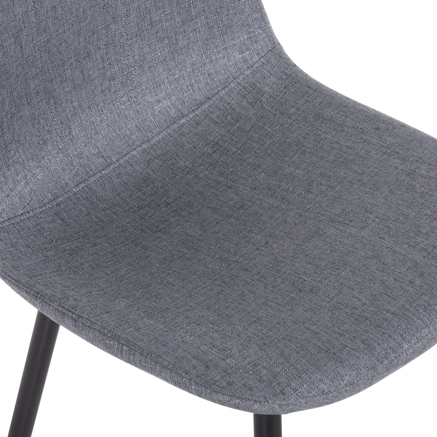 DINING CHAIR LEONARDO HM00100.26 GREY FABRIC & BLACK METAL LEGS 42x49,5x89Hcm.