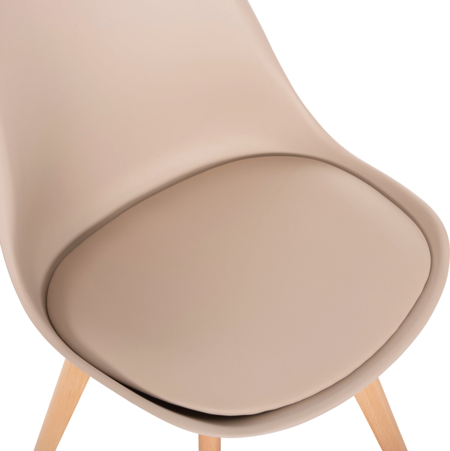 DINING CHAIR VEGAS HM0033.25 WOODEN LEGS-POLYPROPYLENE SEAT WITH PU IN CAPPUCCINO 48x52x81Hcm