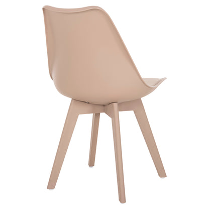 Dining Chair Vegas HM0033.45 with polypropylene legs and PP seat Cappuccino 49x55.5x84H cm.