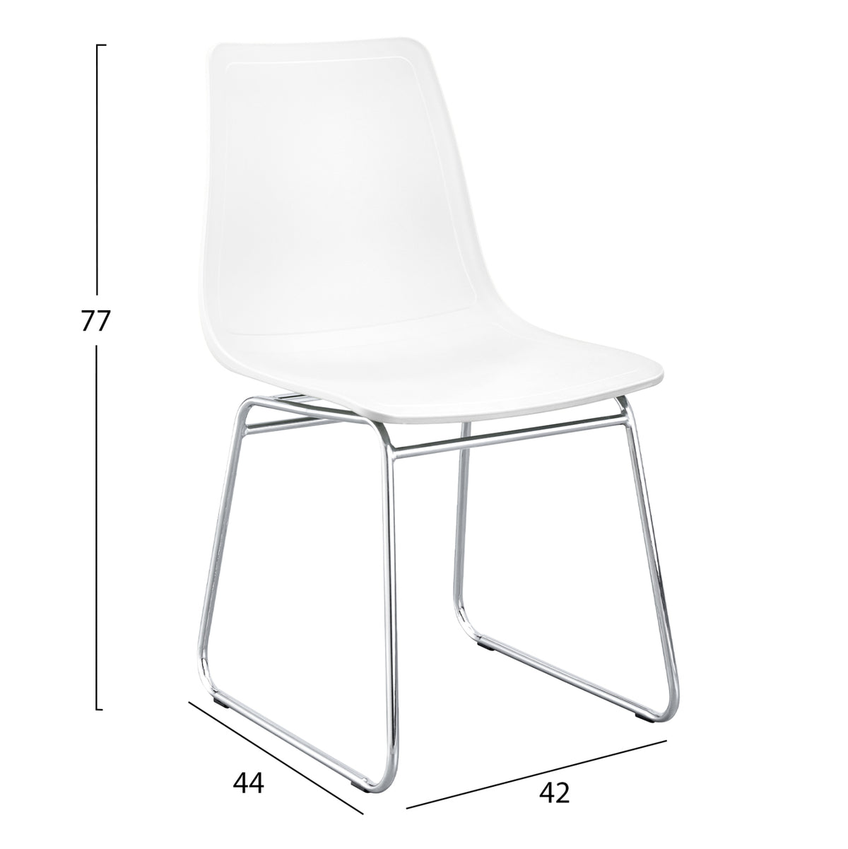 ΚΑΡΕΚΛΑ HYGGE HM18485.01 ΠΟΛΥΠΡΟΠΥΛΕΝΙΟ ΛΕΥΚΟ-ΜΕΤΑΛΛΟ ΧΡΩΜΙΟΥ 42x44x77Υεκ