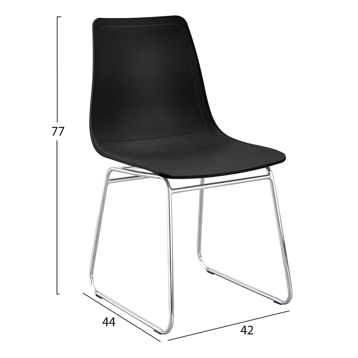 ΚΑΡΕΚΛΑ HYGGE HM18485.02 ΠΟΛΥΠΡΟΠΥΛΕΝΙΟ ΜΑΥΡΟ-ΜΕΤΑΛΛΟ ΧΡΩΜΙΟΥ 42x44x77Υεκ