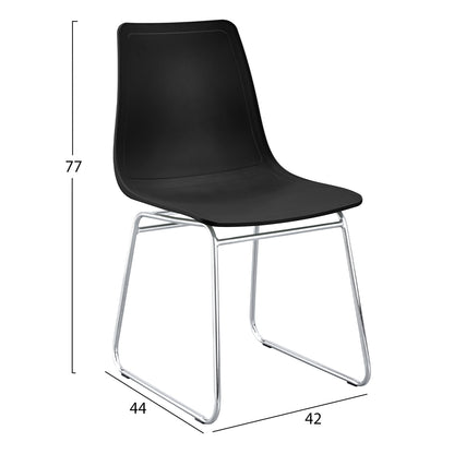 ΚΑΡΕΚΛΑ HYGGE HM18485.02 ΠΟΛΥΠΡΟΠΥΛΕΝΙΟ ΜΑΥΡΟ-ΜΕΤΑΛΛΟ ΧΡΩΜΙΟΥ 42x44x77Υεκ