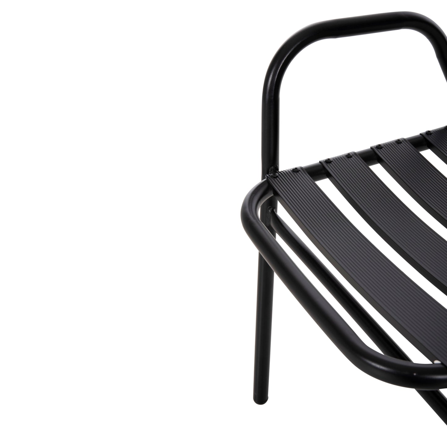 CHAIR PRELUDE HM5970.03 METAL FRAME-ALUMINUM SEAT & BACKREST-BLACK 54x56x79Hcm.