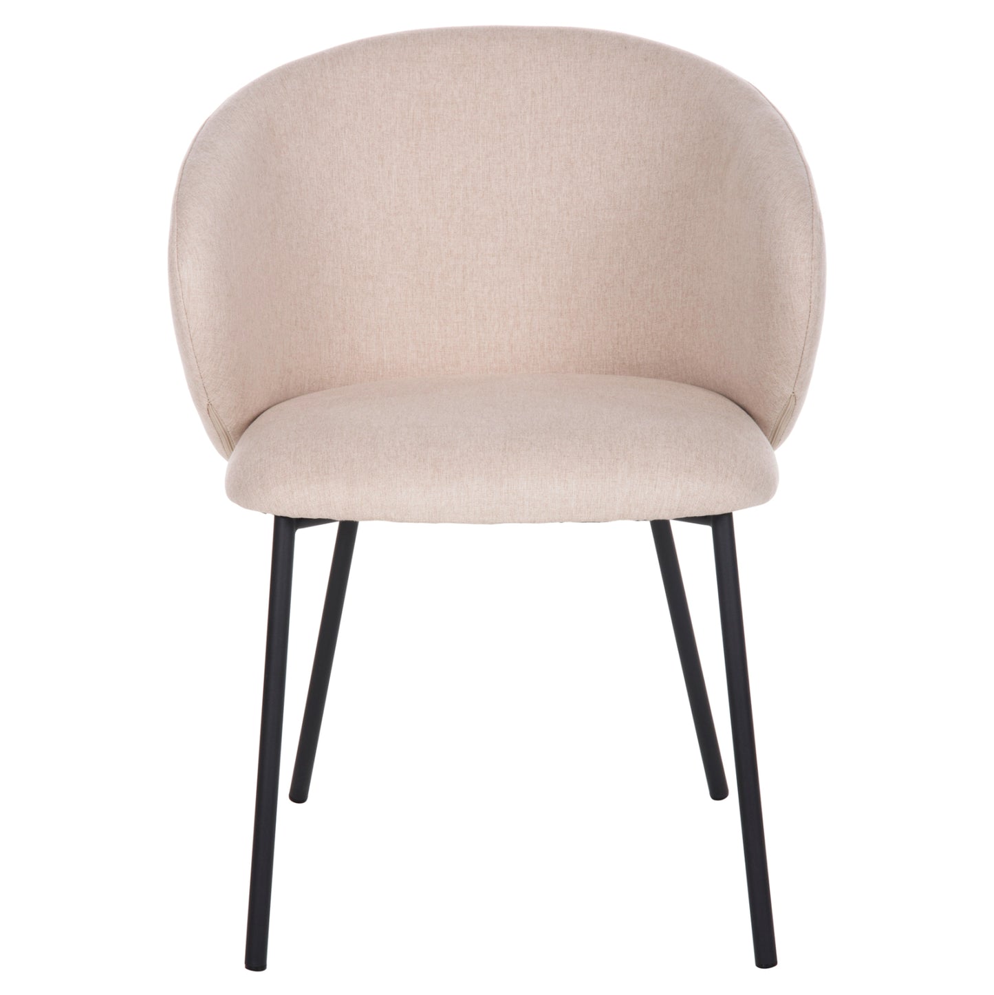 DINING CHAIR ISIAH HM9615.03 BEIGE FABRIC-BLACK METAL LEGS 56x56x76Hcm.
