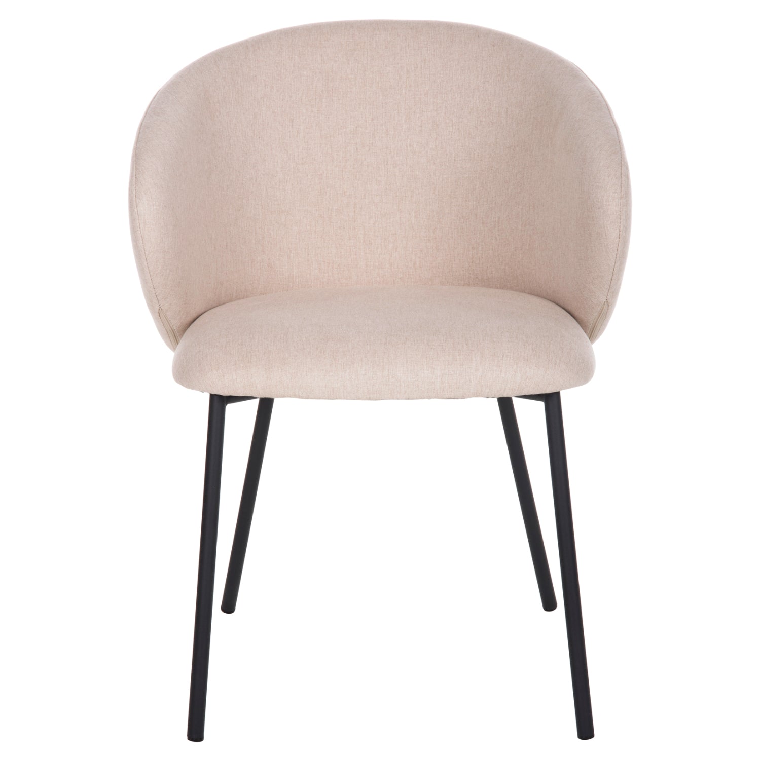 DINING CHAIR ISIAH HM9615.03 BEIGE FABRIC-BLACK METAL LEGS 56x56x76Hcm.